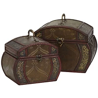 Brown Decorative Chests Set