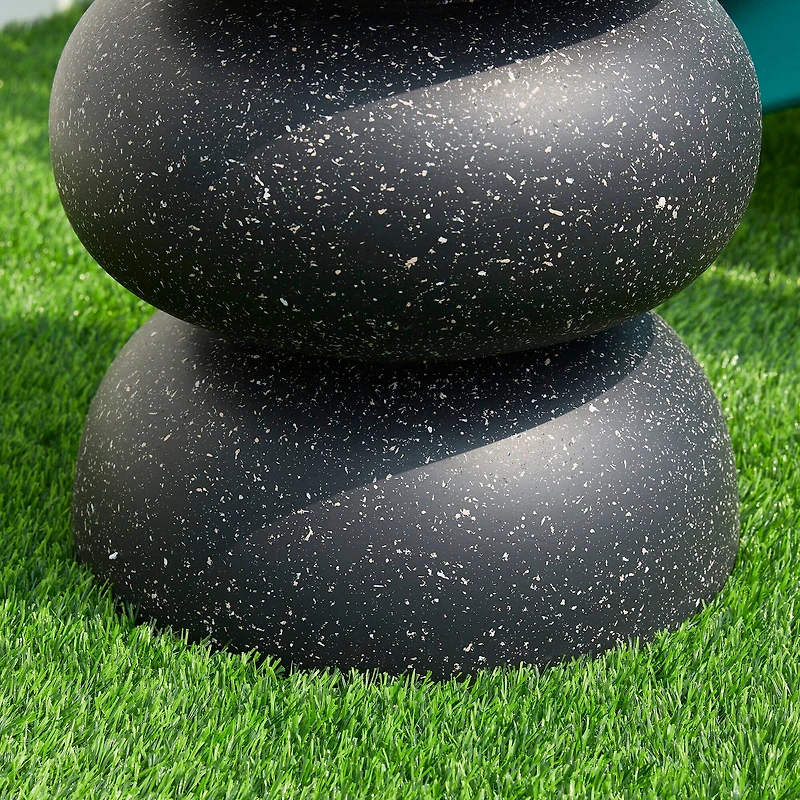 Glitzhome® 18" Multifunctional Faux Terrazzo Garden Stool