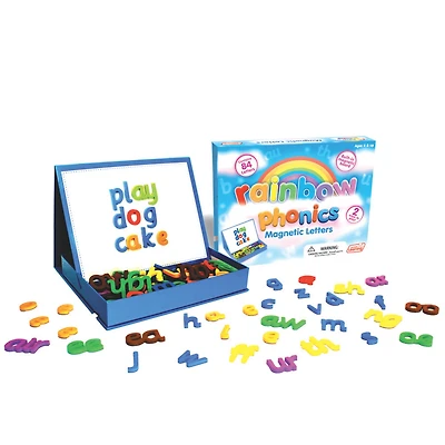 Junior Learning® Rainbow Phonics Magnetic Letters & Built-in Magnetic Board