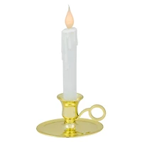 LED Lighted Window Candle with Oval Handle Base - 8"