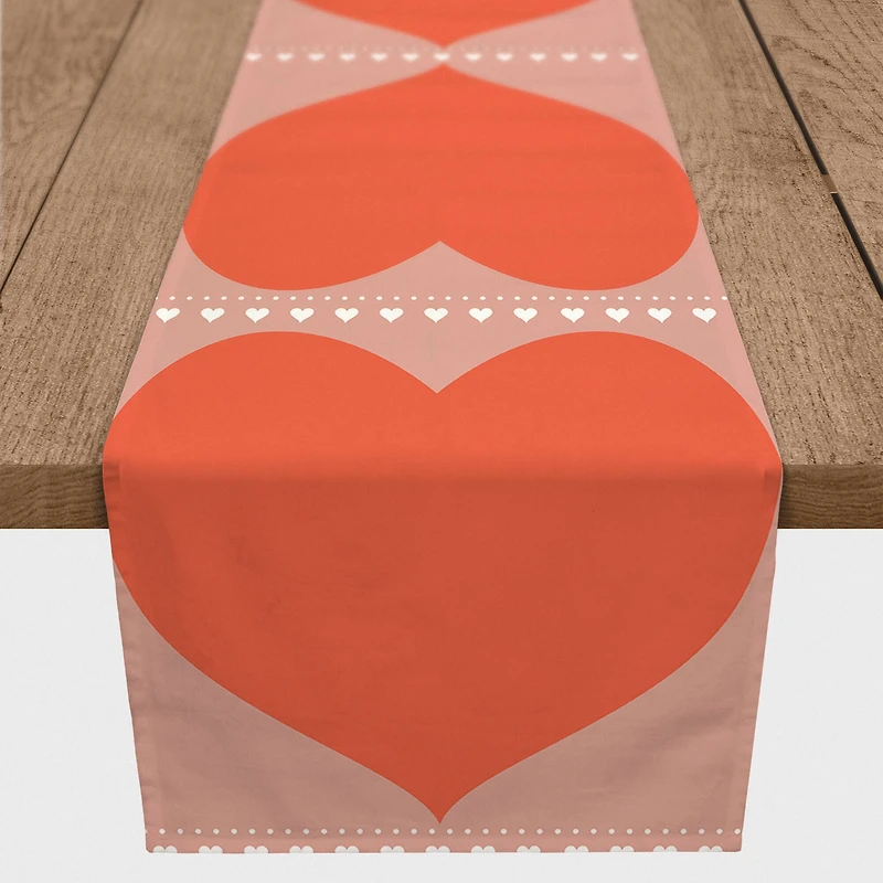 Big Hearts 16" x 90" Poly Twill Table Runner