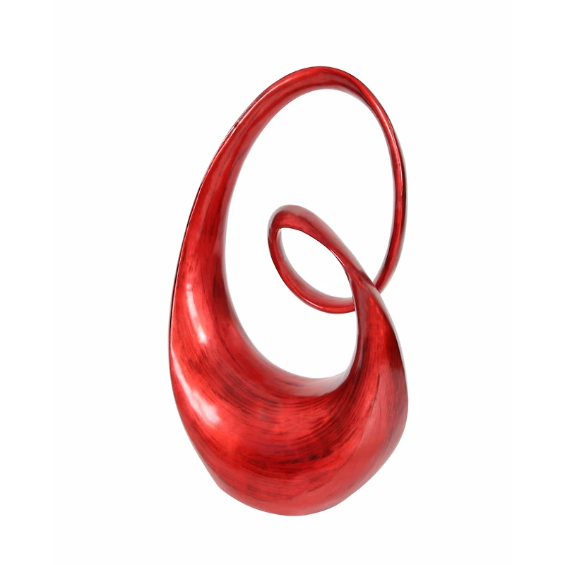 24" Red Swirl Contemporary Sculpture