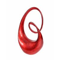 24" Red Swirl Contemporary Sculpture