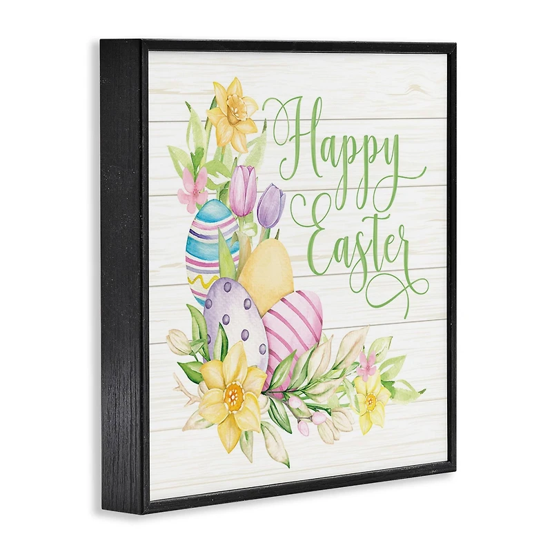 Stupell Industries Happy Easter Daffodils Framed Giclee Art