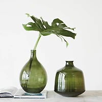 Hello Honey® 12" Green Glass Bud Vase
