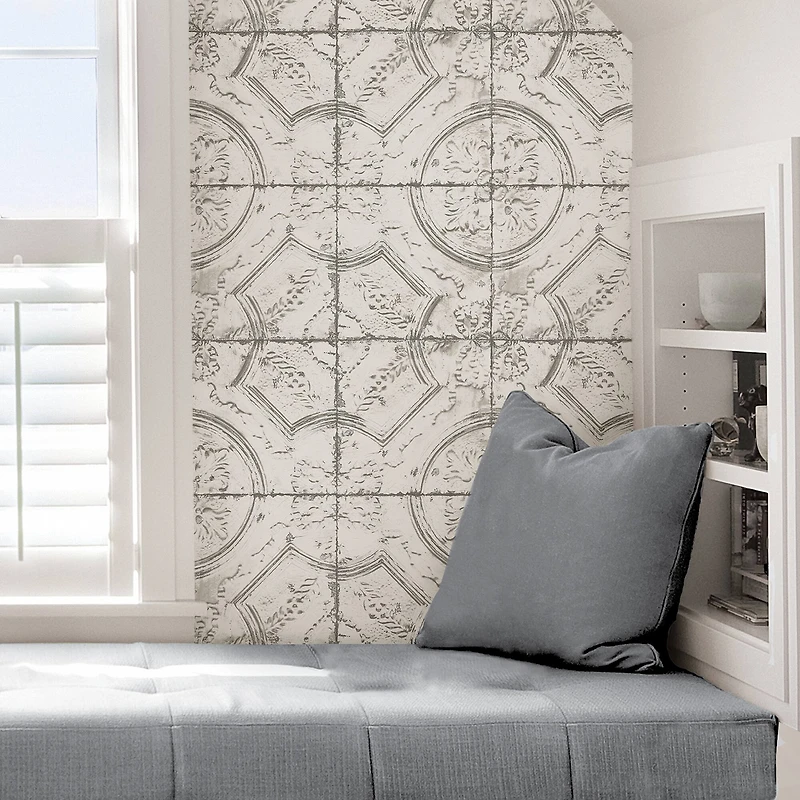 InHome Newport Tin Tile Peel & Stick Wallpaper