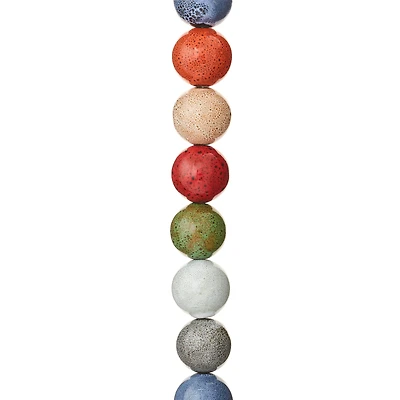 9 Pack: Multicolor Ceramic Round Beads, 16mm by Bead Landing™