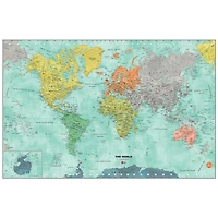 WallPops Aquarelle Dry Erase World Map