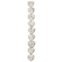 12 Packs: 9 ct. (108 total) White Howlite Heart Semi-Precious Beads, 12mm by Bead Landing™