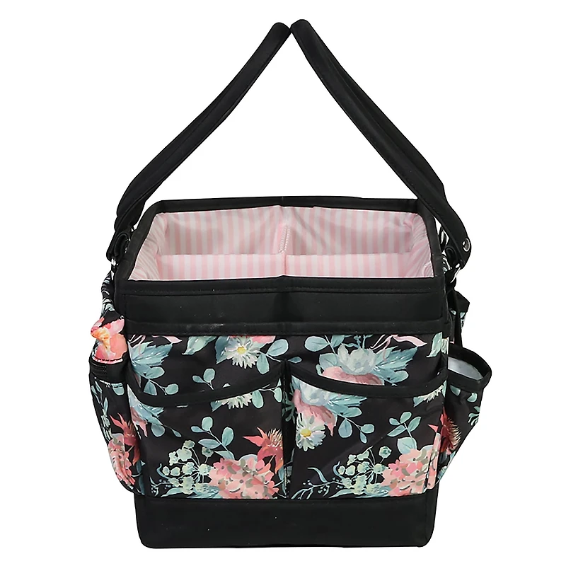 Everything Mary Black & Floral Deluxe Store & Tote Craft Organizer