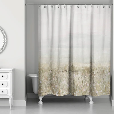 Abstract Textured Landscape 71" x 74" Shower Curtain