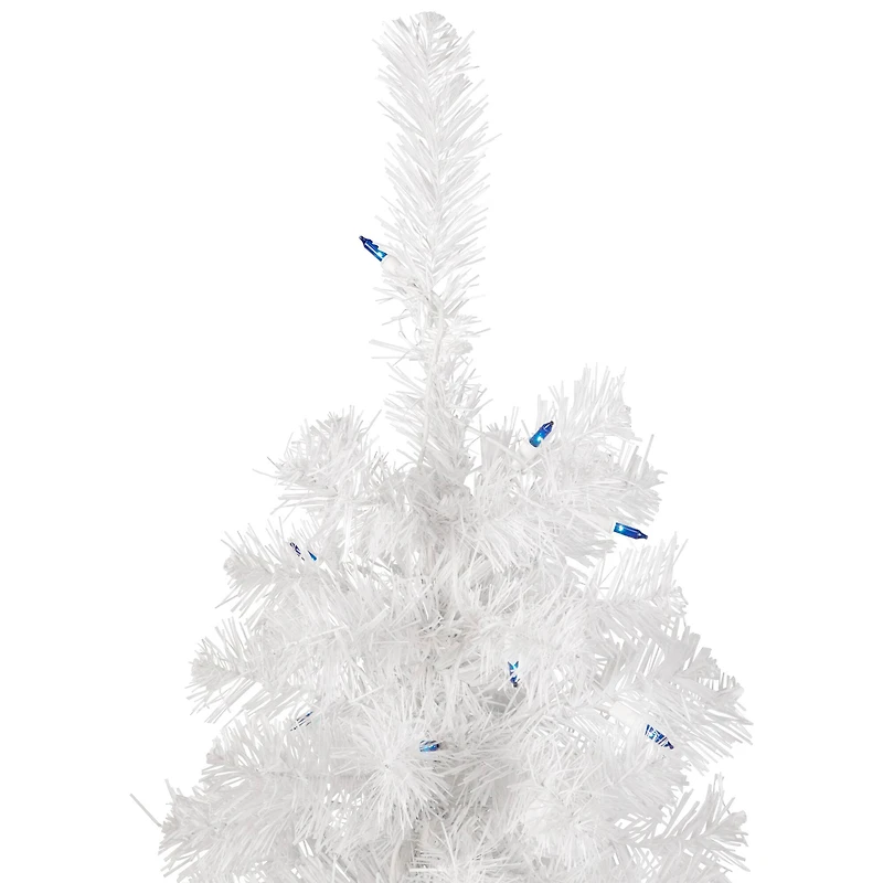 4ft. Pre-Lit White Pine Artificial Christmas Tree, Blue Lights