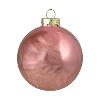 4ct. Pink 2-Finish Glass Ball Ornaments