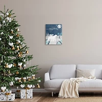 Stupell Industries Happy Holidays Winter Snow Bears Canvas Wall Art