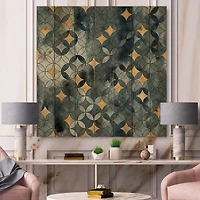 Designart - Geometry Intersecting Circles WIth Golden Stars