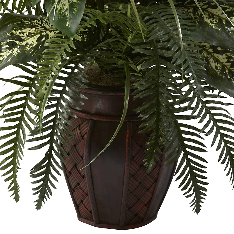 3ft. Mixed Greens & Cattails in Planter