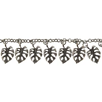 12 Pack: Oxidized Silver Metal Palm Leaf Charms, 20mm by Bead Landing™