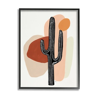 Stupell Industries Western Terracotta Abstract Desert Cactus Plant in Frame Wall Art