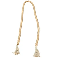 Gold Mango Wood Beaded Garland with Tassel