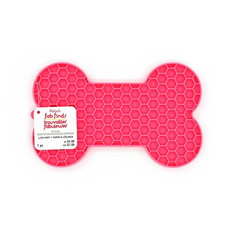 7" Bone Pet Lick Mat by Fab Finds