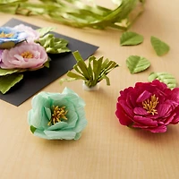 Mint, Blue & Pink Crepe Flowers by Recollections™