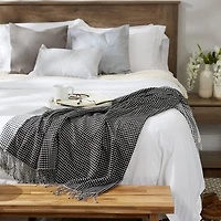 DII® Black & White Waffle Knit Throw