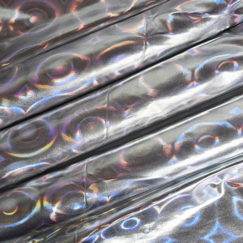 Feldman Silver Hologram Circle Stretch Knit Fabric
