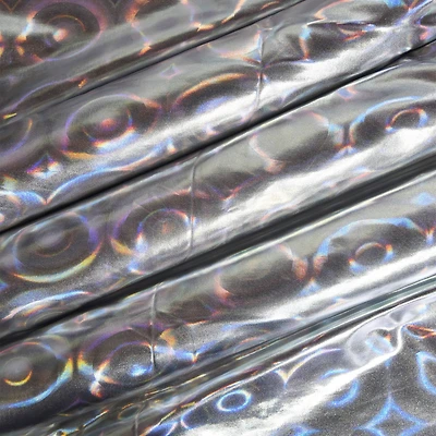Feldman Silver Hologram Circle Stretch Knit Fabric
