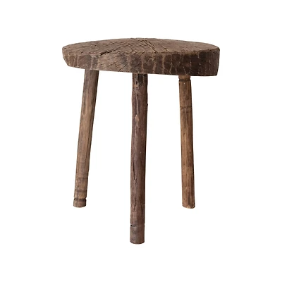 Hello Honey® 18" Natural Distressed Found Reclaimed Wood Stool