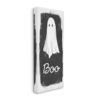 Stupell Industries Charming Rustic Sheet Ghost with Boo Text Canvas Wall Art