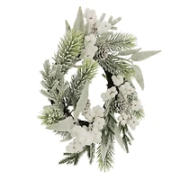 12" Mini Snowy White Berry & Pinecone Wreath by Ashland®