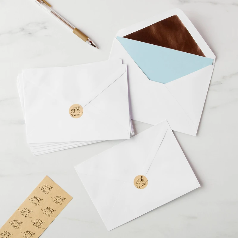 5.25" x 7.25" Rose Gold Foil Lined Envelopes by Recollections™, 10ct.