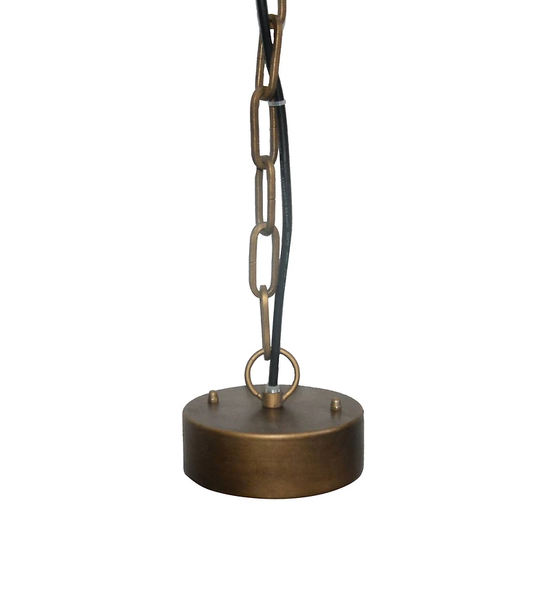 Hello Honey® 25.5" Iron Pendant Light With Blue Wood Beads