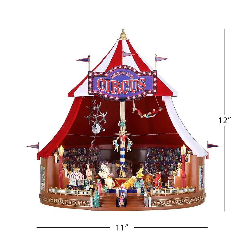 90th Anniversary Collection 12" Animated & Musical World's Fair Big Top Circus Accent
