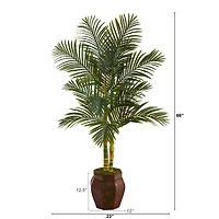 5.5ft. Golden Cane Artificial Palm Tree in Decorative Planter