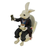 7.25" White Rabbit on a Toilet Tabletop Décor by Ashland®