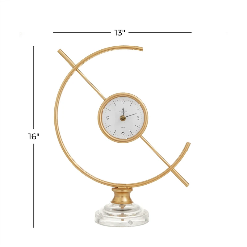 Gold Iron Modern Clock, 16" x 13" x 5"