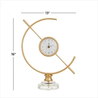 Gold Iron Modern Clock, 16" x 13" x 5"