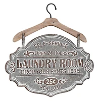 Gray Laundry Room Metal Farmhouse Sign Wall Decor