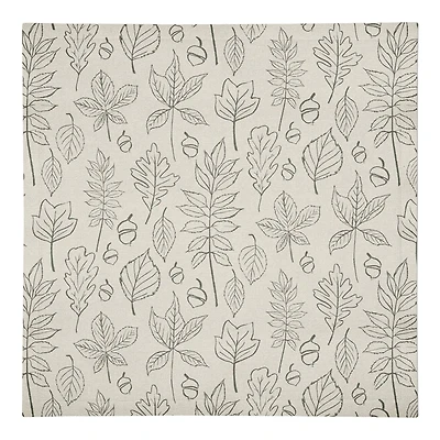 White Leaf Pattern Cotton Twill Napkin