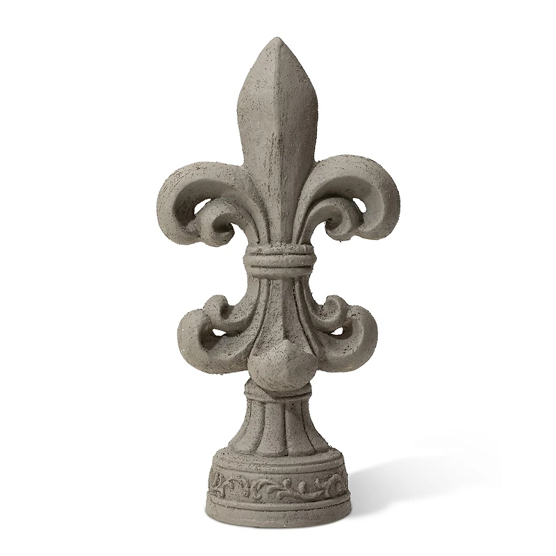 Glitzhome® 21" Gray Standing Fleur De Lis Garden Statue