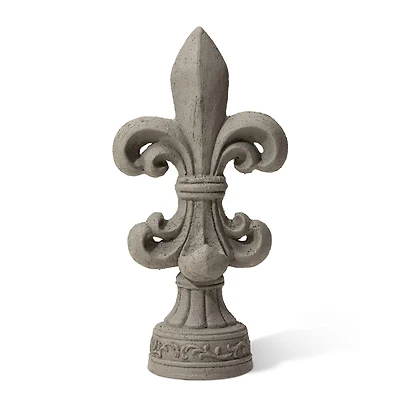 Glitzhome® 21" Gray Standing Fleur De Lis Garden Statue