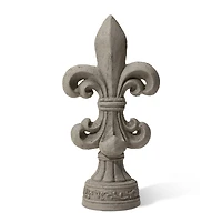 Glitzhome® 21" Gray Standing Fleur De Lis Garden Statue