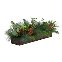 30" Evergreen Pine & Pine Cone Artificial Christmas Centerpiece