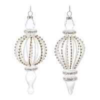 6ct. 7" Jeweled Glass Finial Drop Ornaments