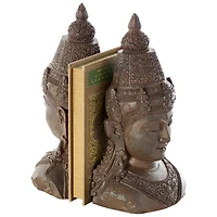 11" Bronze Buddha Weathered Decorative Bookend Set
