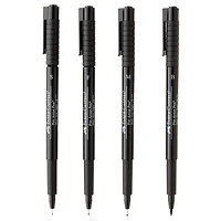 Faber-Castell® PITT® Artist Black Pen Set, 4 Piece