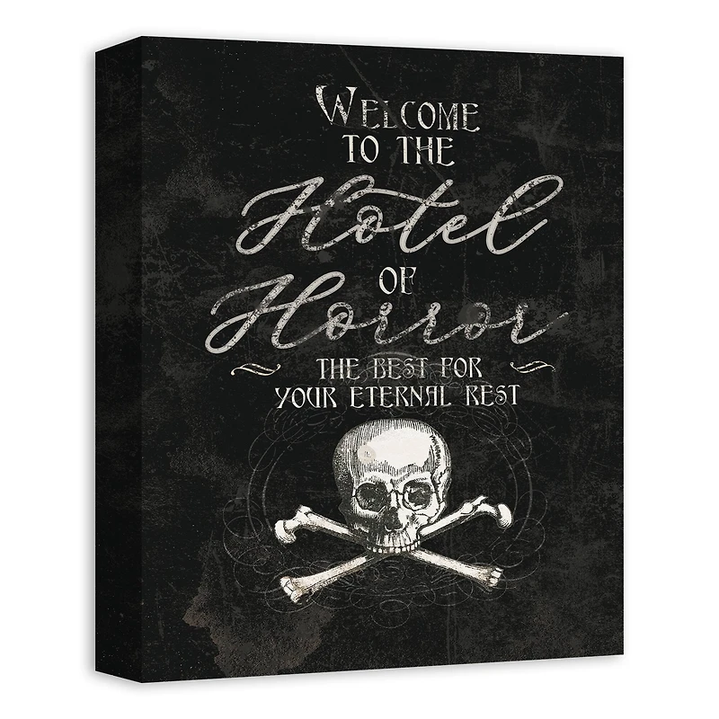 Hotel Of Horror Skull Canvas Wall Art