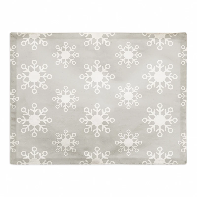 Neutral Snow Flakes 18x14 Poly Twill Placemat