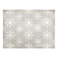 Neutral Snow Flakes 18x14 Poly Twill Placemat